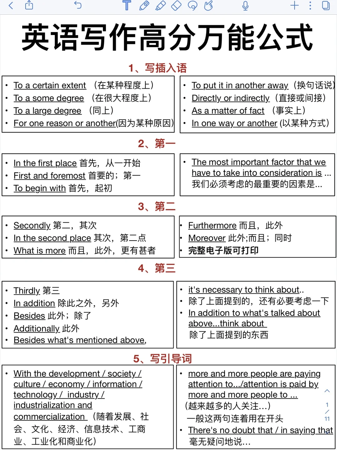 写作小白必备！英语作文万能公式！狠狠提分