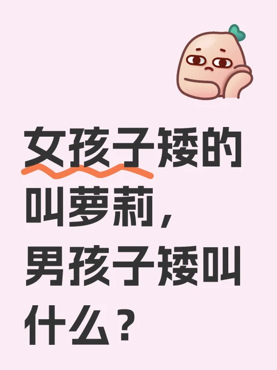 女孩子矮的叫萝莉，男孩子矮叫什么？