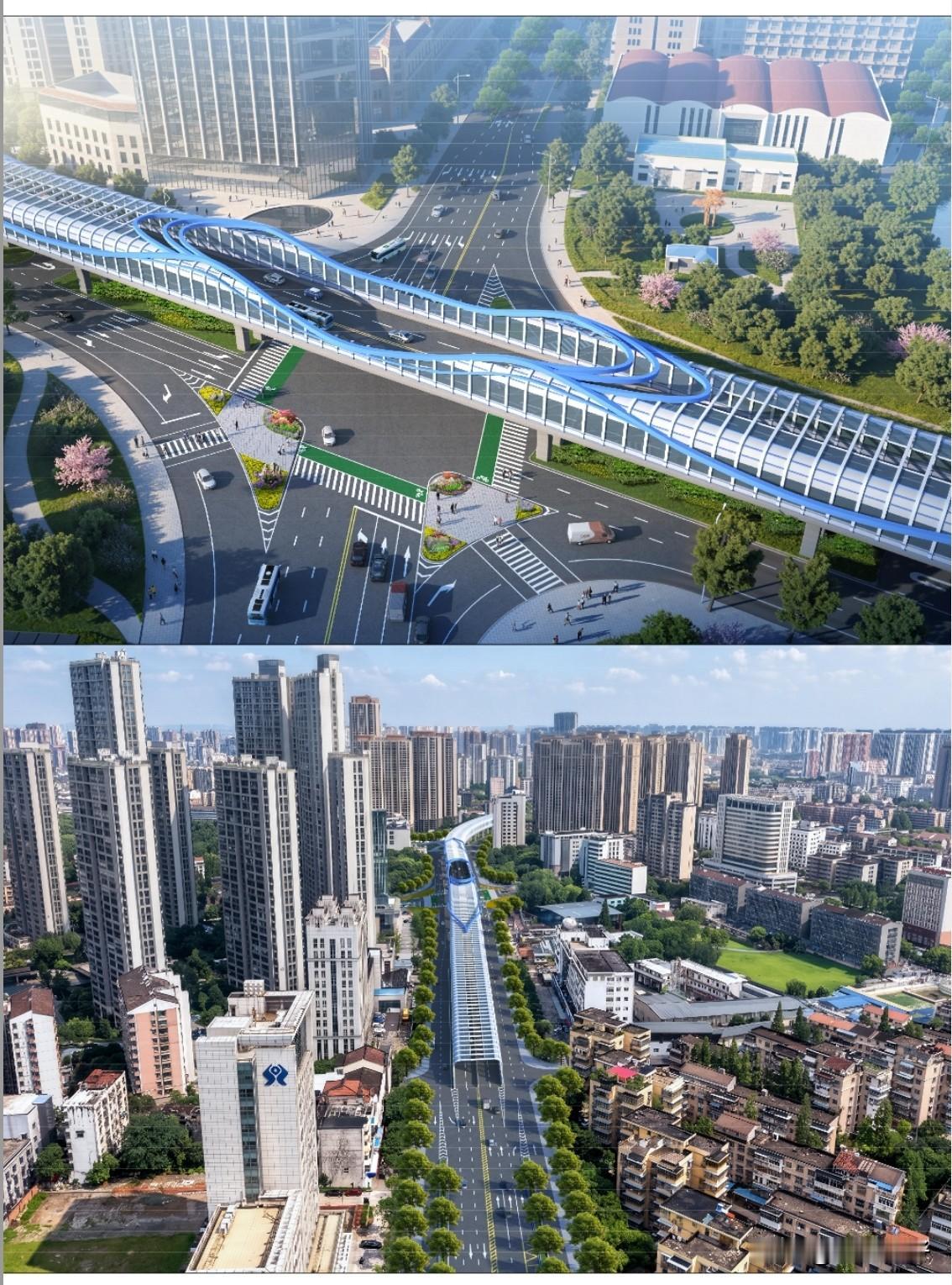 荆州江津路塔桥路立体化改造工程，新建跨线桥梁总长577米，桥梁引道每端约140米