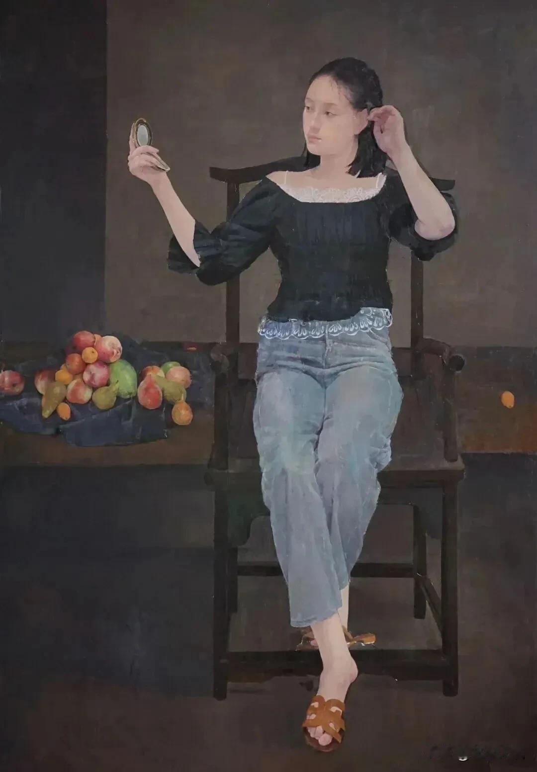 李柳燕《晚叙》中国画180×125cm 2025年 广州画院
黄伟超《灯塔》油画