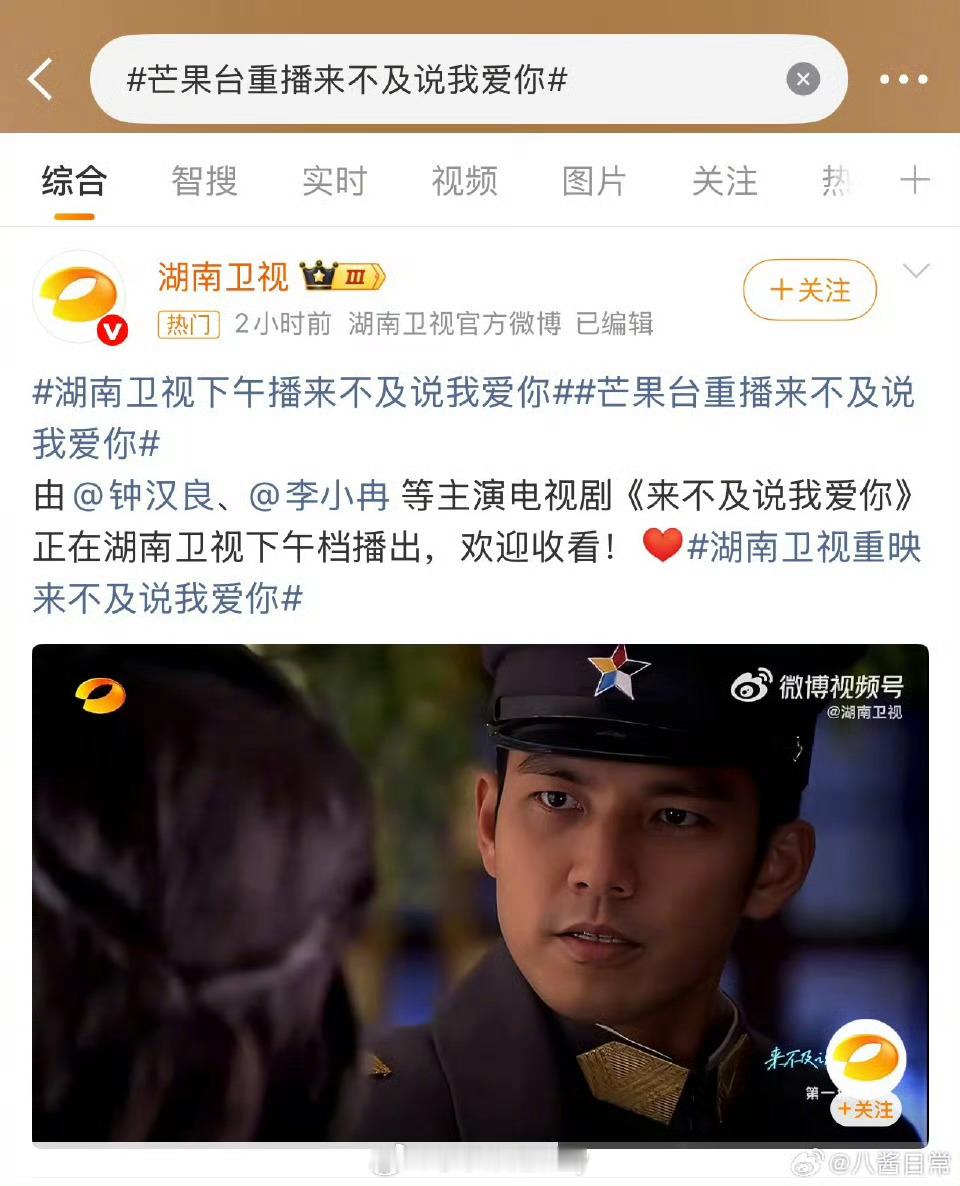 芒果台重播来不及说我爱你
