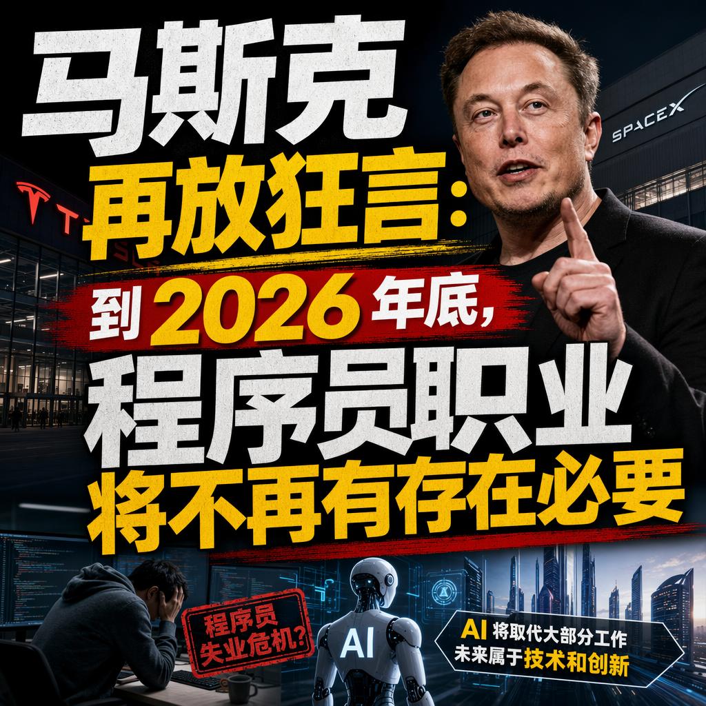 很多人觉得马斯克的预言总能应验，可这次说“2026年底程序员就没必要存在了”，怕