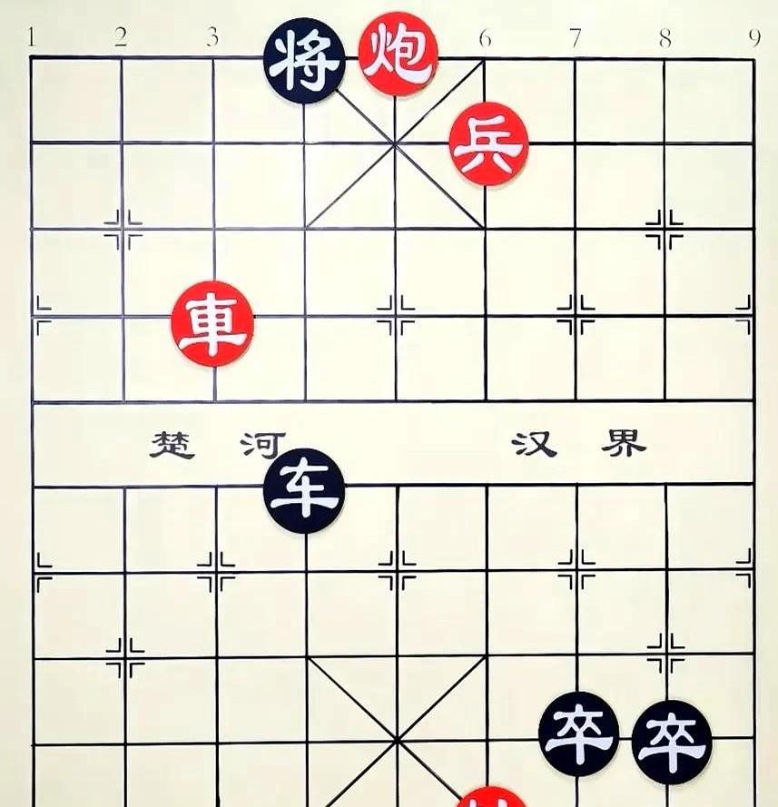 黑方下一步直接绝杀。盯着棋盘抠了三个小时，硬是没憋出一招活棋。

红方现在退无可