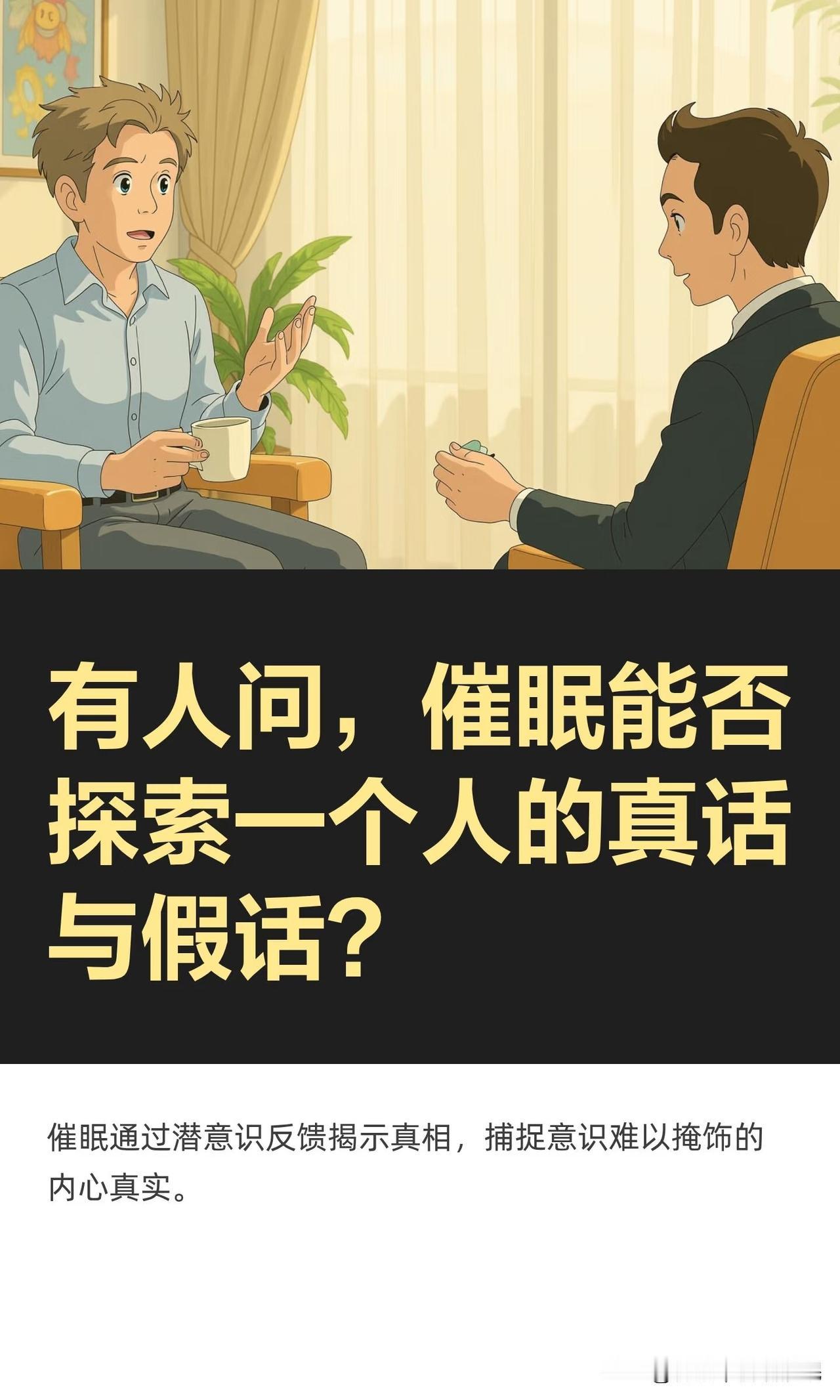 有人问：催眠可以探索一个人的真话与假话吗？




原创





菩语催眠
