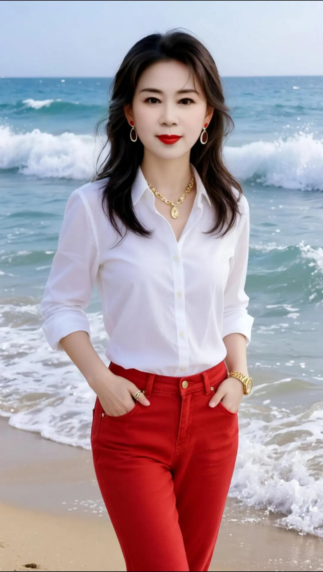 AI海滨白领写真 ai创作