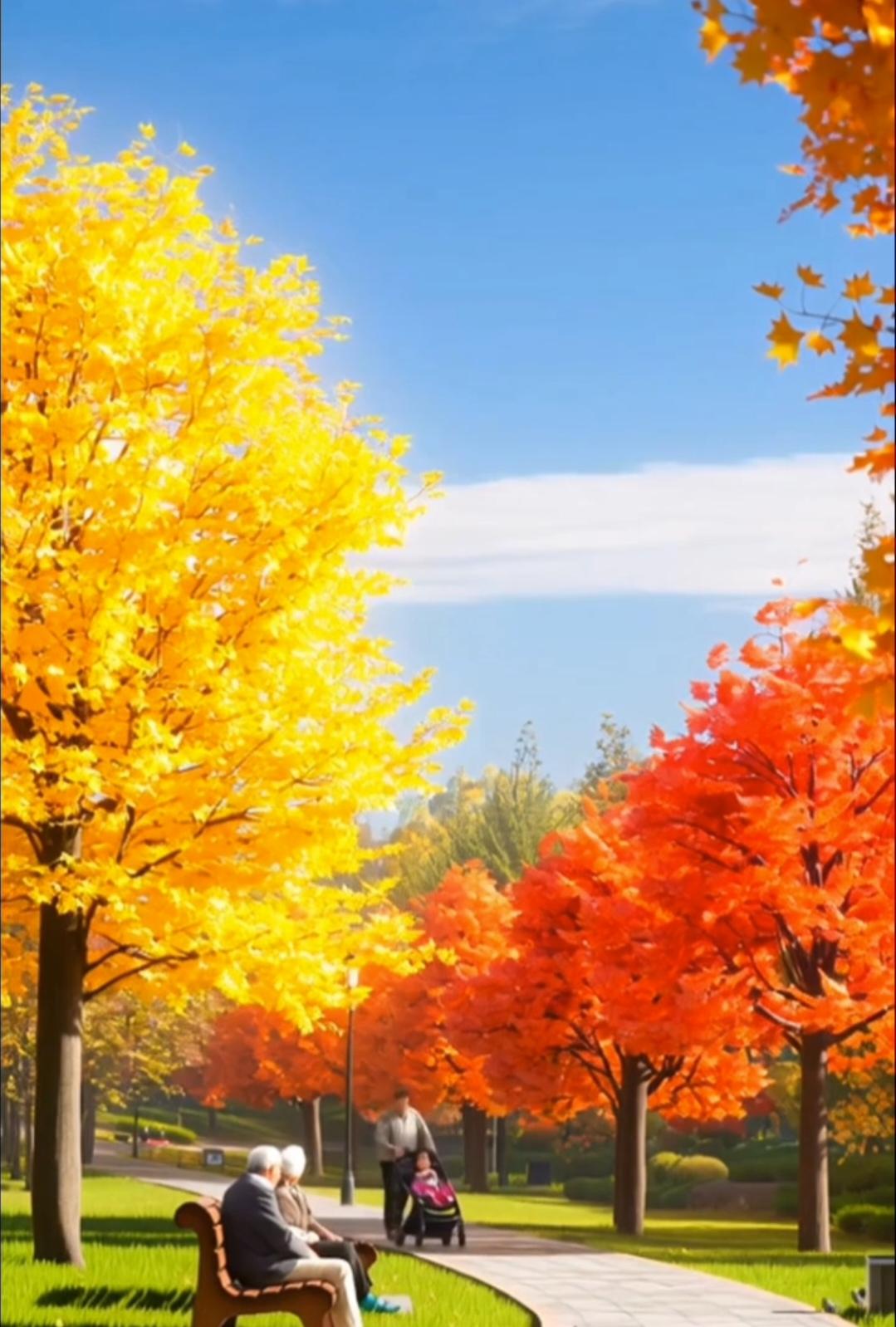 最美不过夕阳红。
与自然和谐相处，其乐融融！