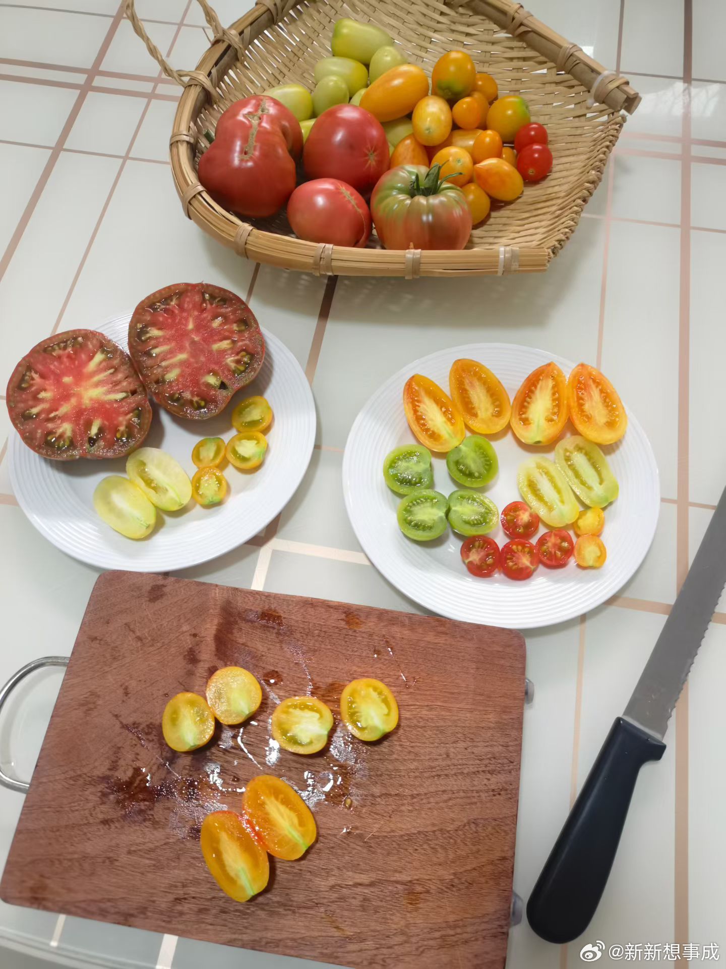自己种的番茄🍅真的味道很不错 