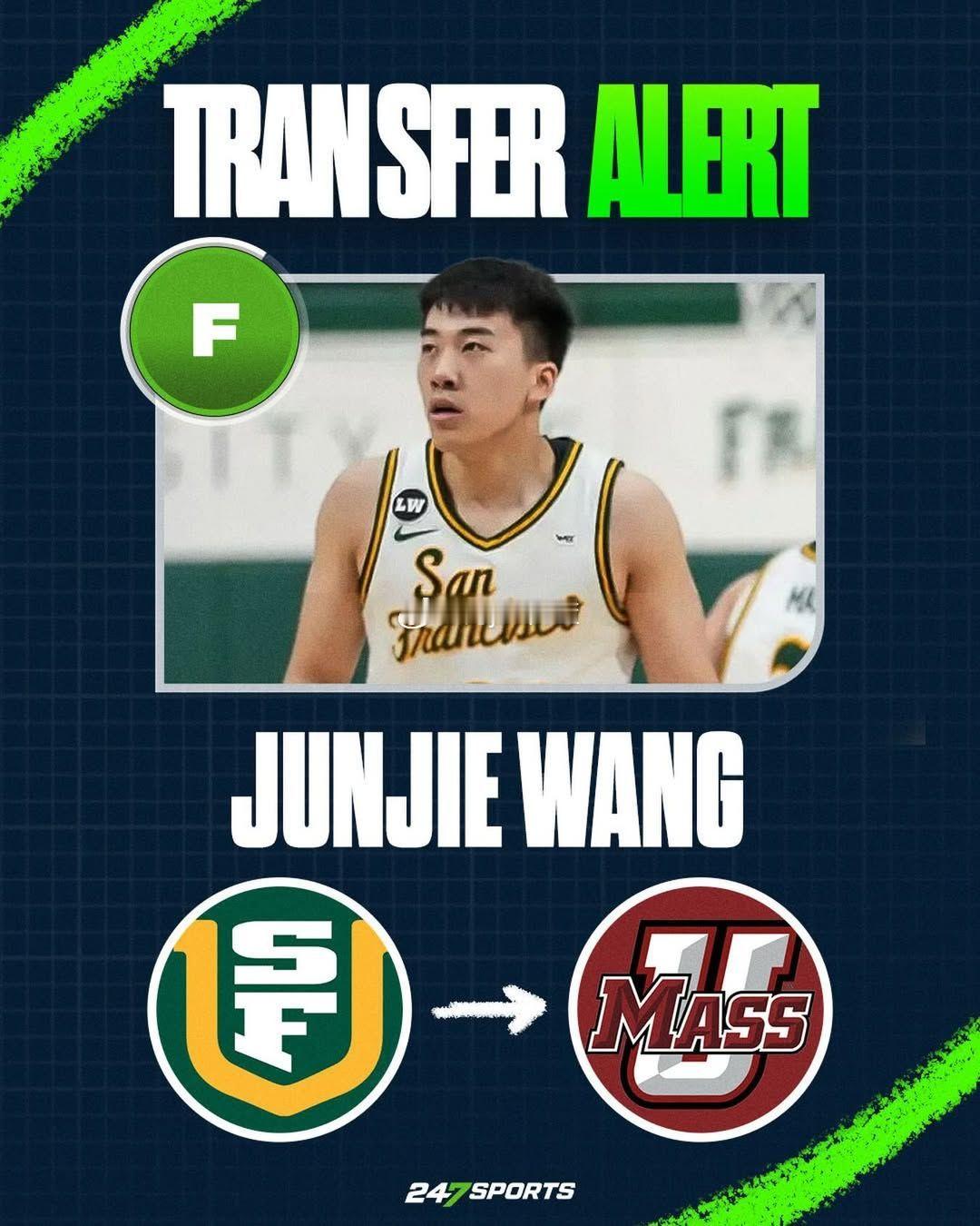 王俊杰自己官宣了确定转校到马萨诸塞大学（UMass，俗称麻省大学）。该大学属MA