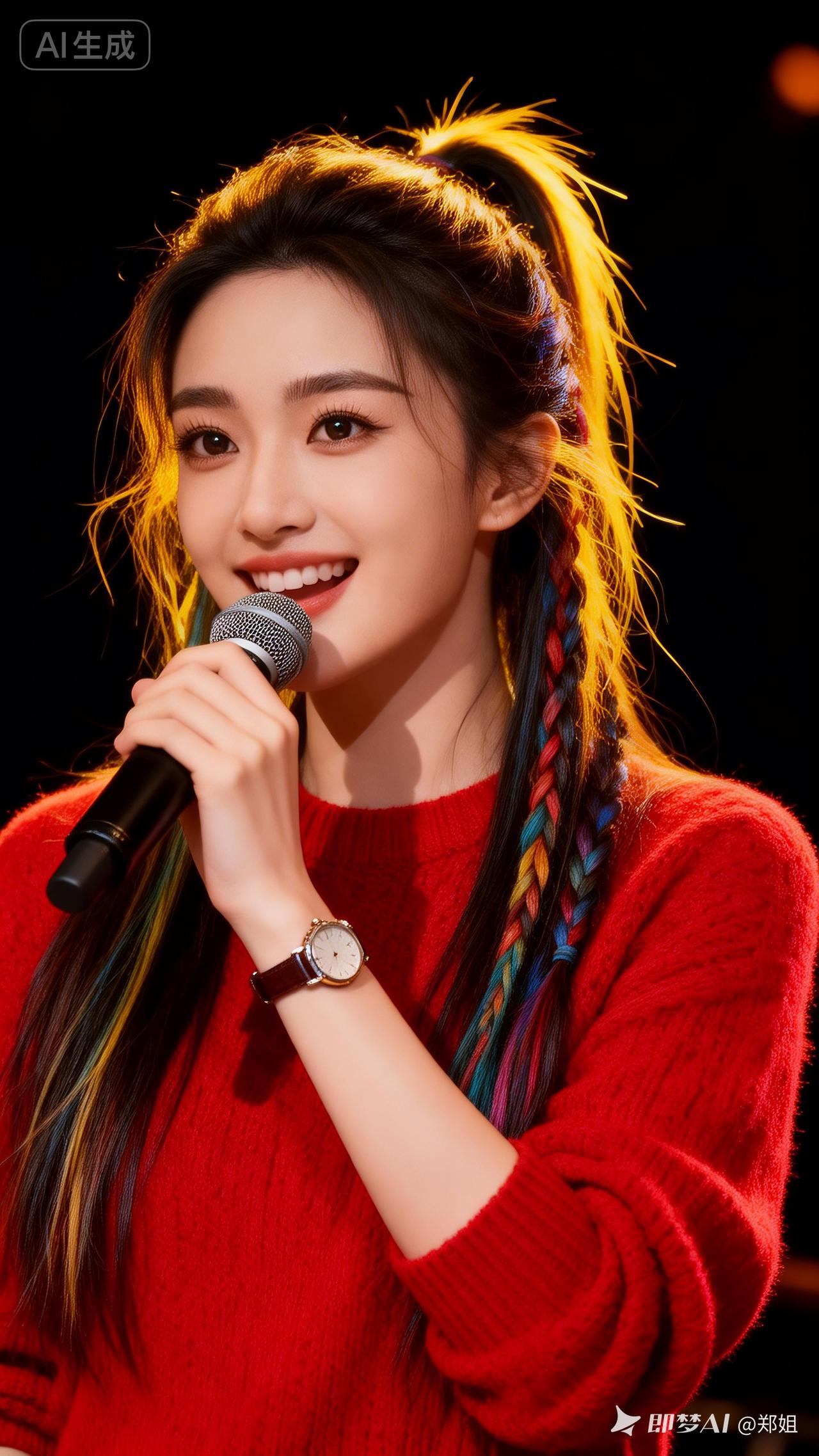 元气少女在舞台上发光！🎤✨