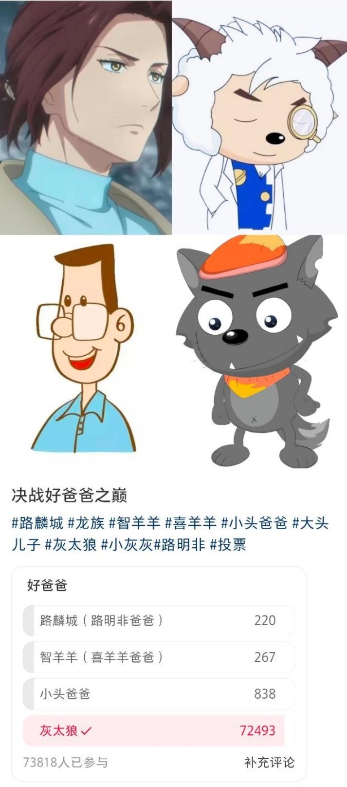 我还是看少了，都不知道喜羊羊爸爸还出场过呢 