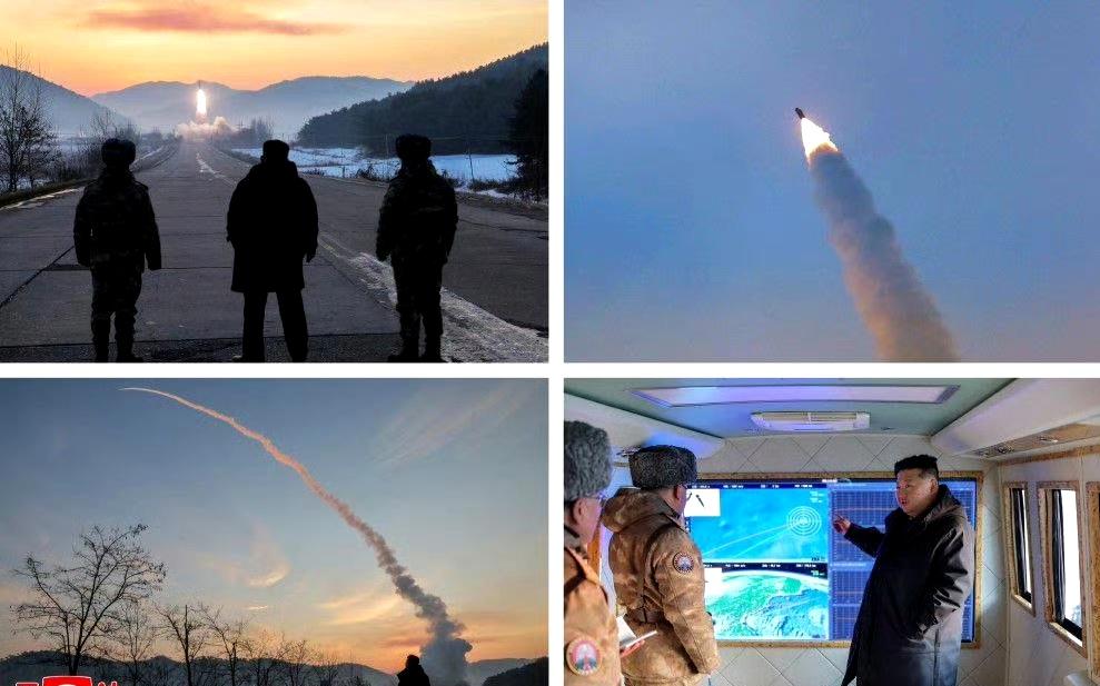 朝中社消息：

朝鲜人民军主要火力打击集团所属部队１月４日进行了导弹发射训练。
