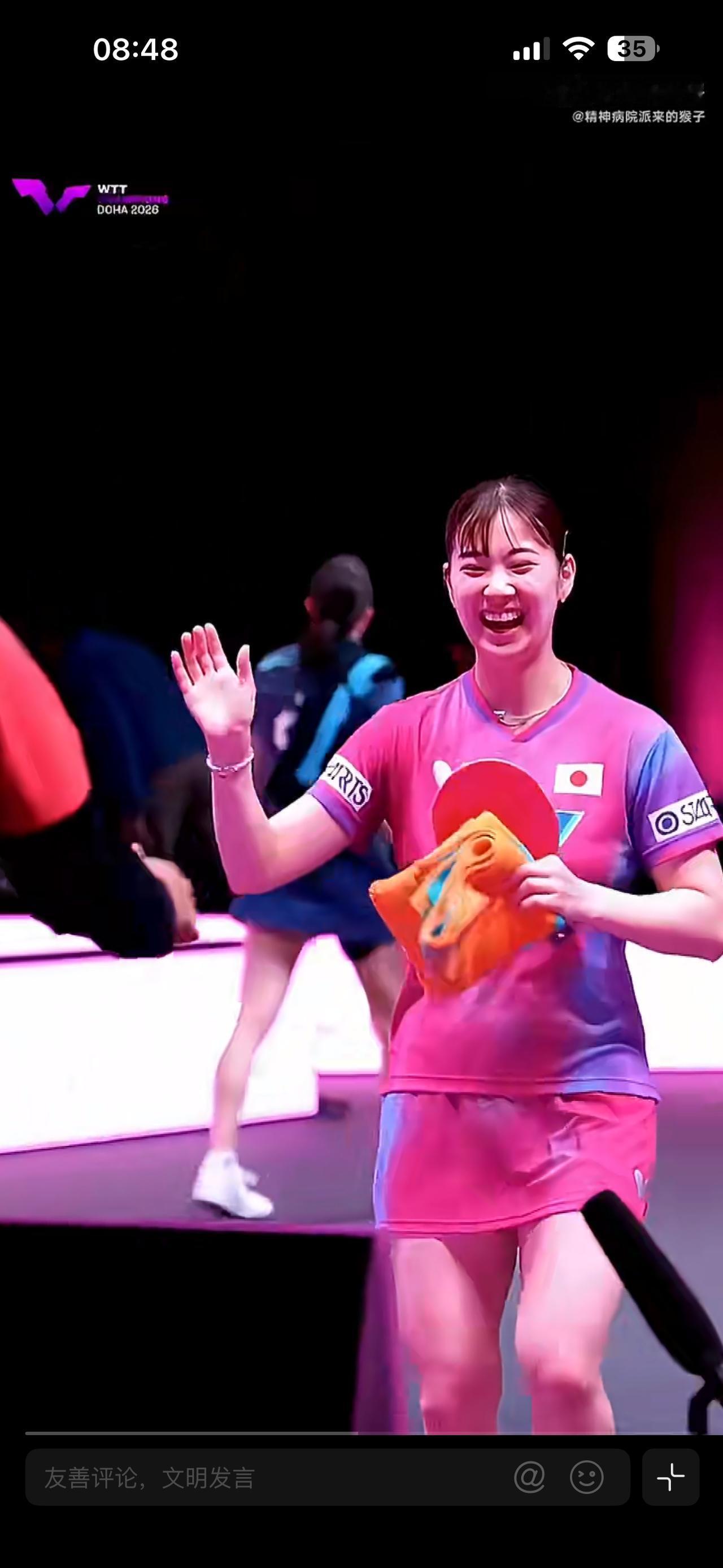 有谁休息到：赢球后的长崎美柚，笑得像个孩子

长崎美柚赢了温特，她举起双手，使劲