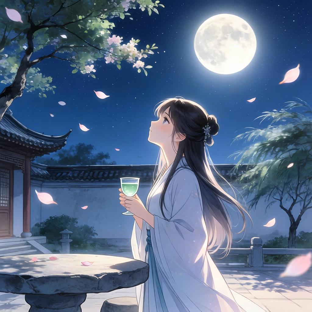 上联：抬头望月月不语
下联：低头饮酒酒有情