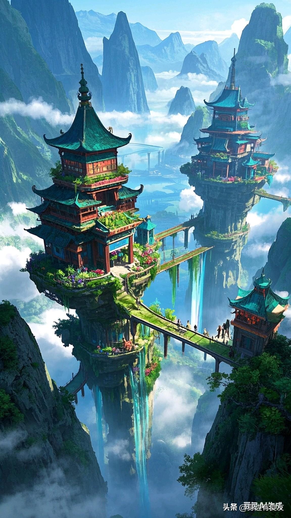 云雾缭绕的地方，真的太有魅力了。想象一下，山间云雾弥漫，古风建筑在其中若隐若现，