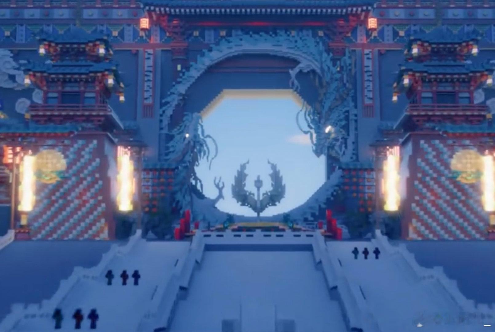 电子盛唐破次元名场面从建筑接力追到城市特别篇，看着他们一格格垒出盛唐的样子雕像表