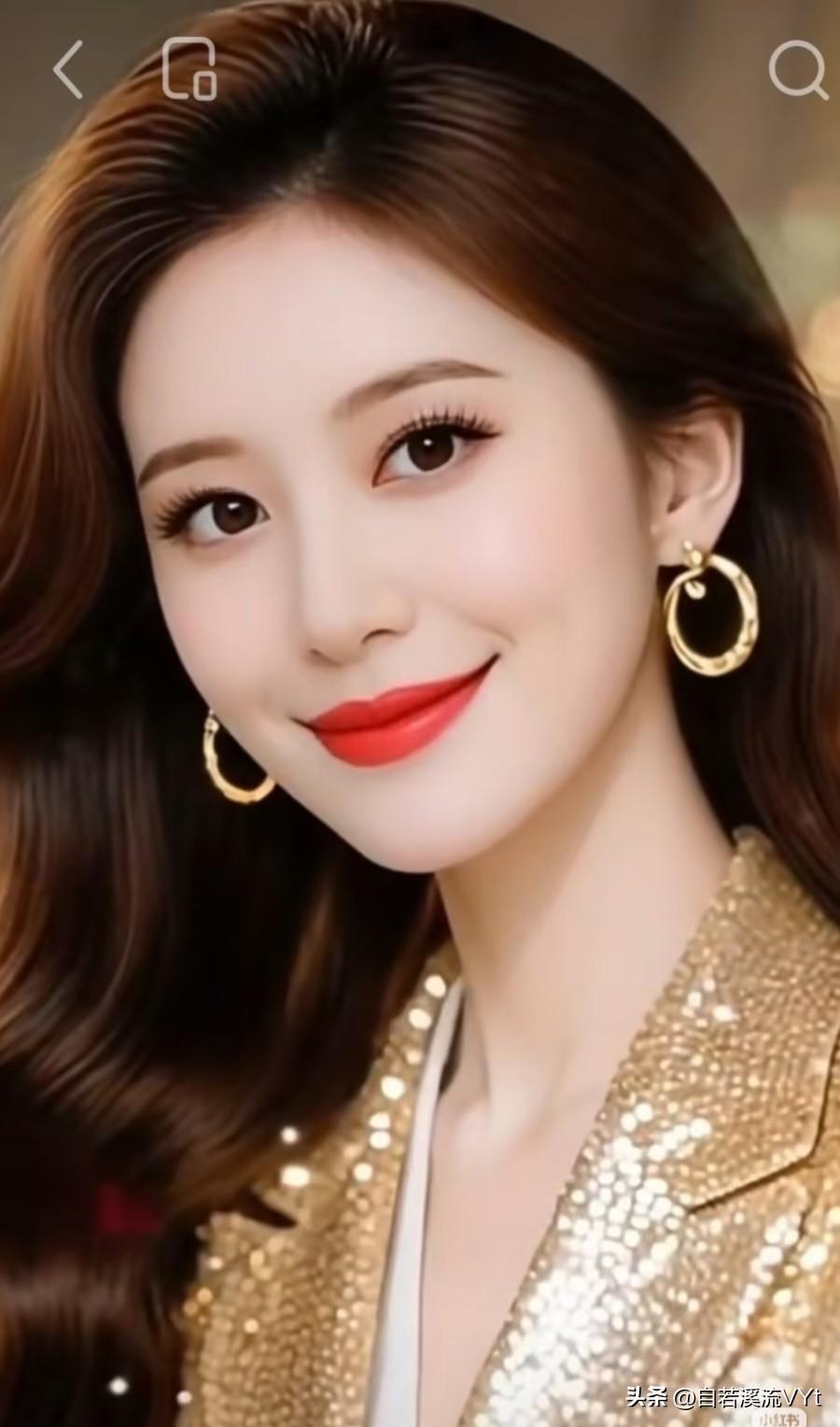 如梦令·金袂妍
 
卷发柔风轻挽，亮袂流光璀璨。
一笑自生春，眼底清和温婉。
欣