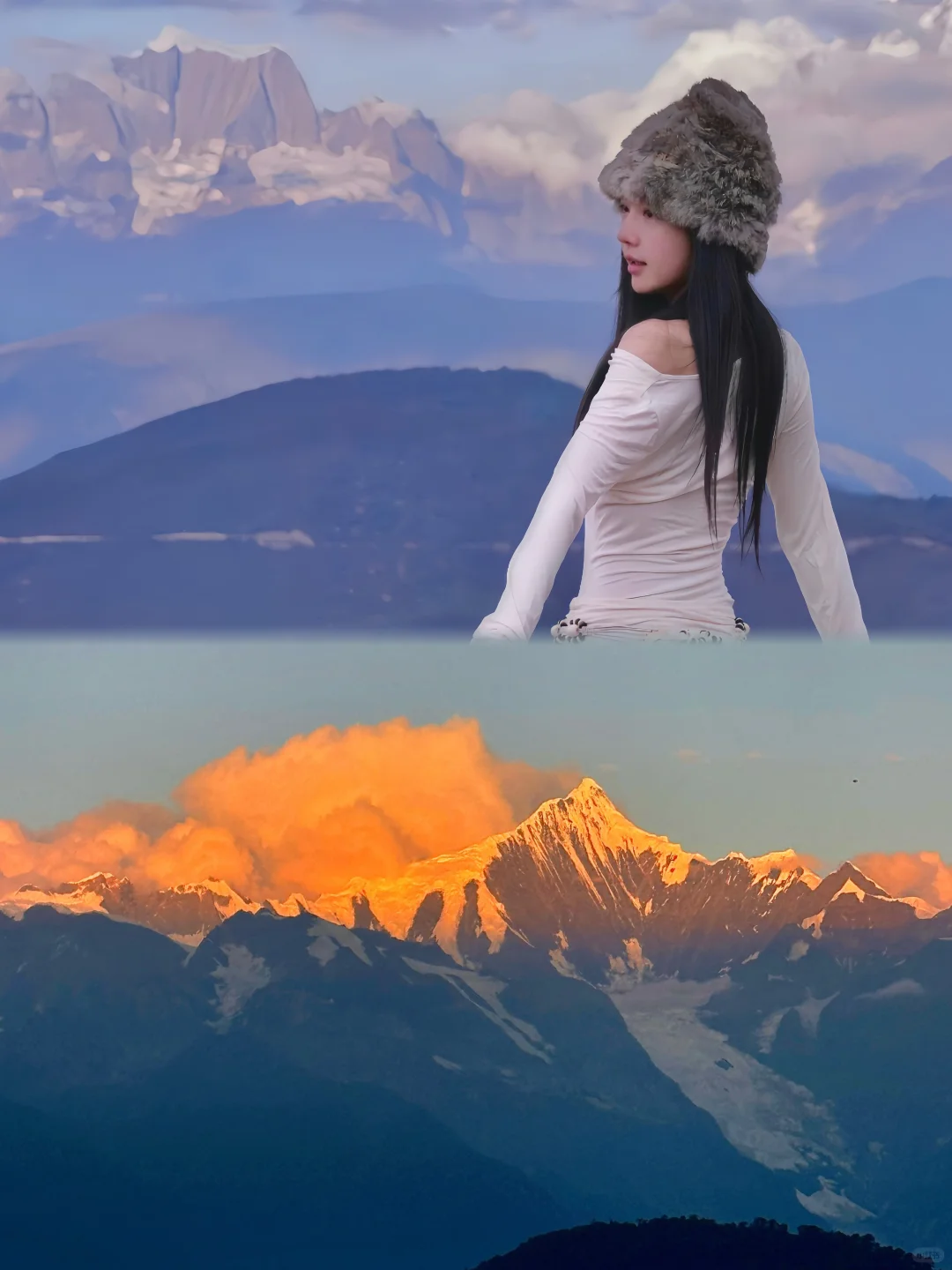 无数经幡上的日照金山