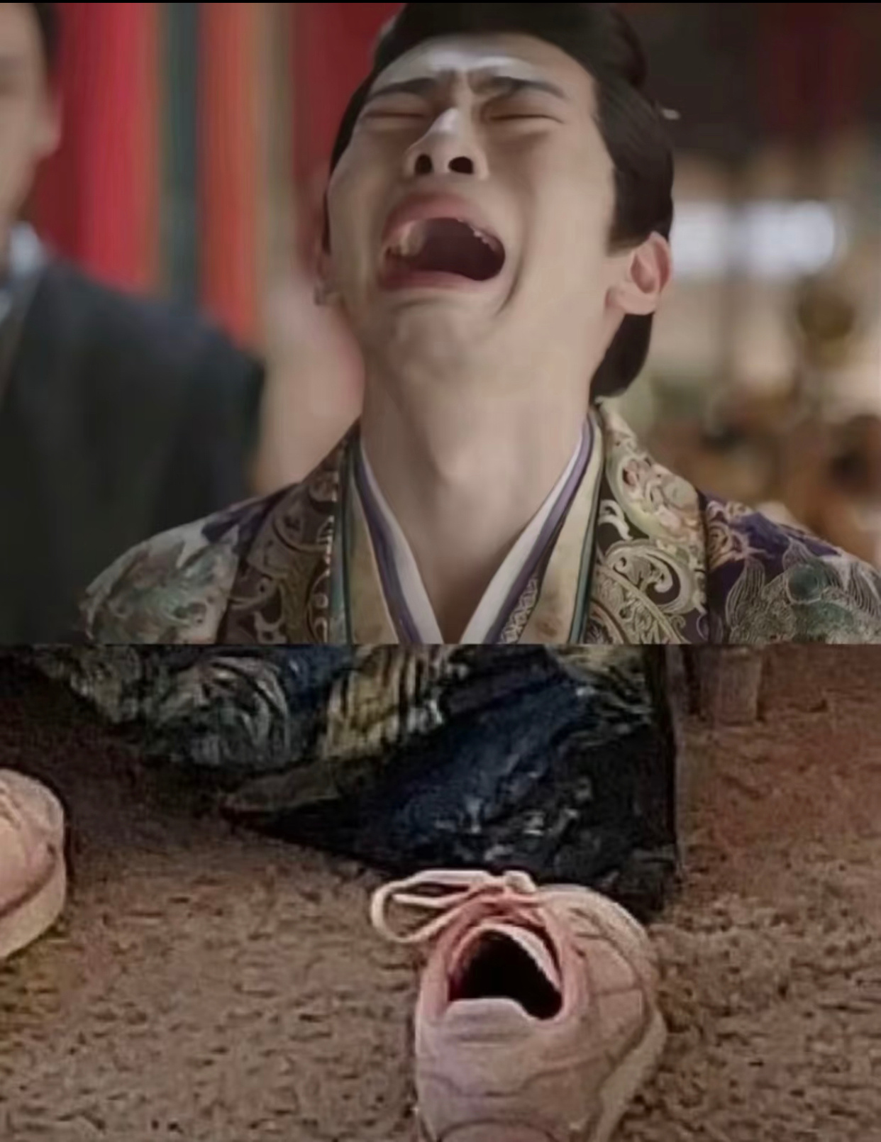 #小侯爷哭得像运动鞋#这张是真的搞笑哈哈哈哈哈，好独特的角度本来挺为小侯爷感动的