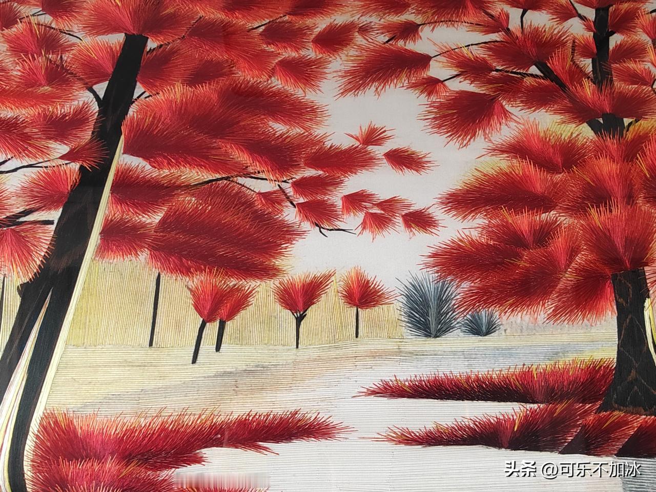 我滴妈！

这哪是画啊，这分明是把一整个秋天的浪漫都缝进了画布！
 
你看这针脚