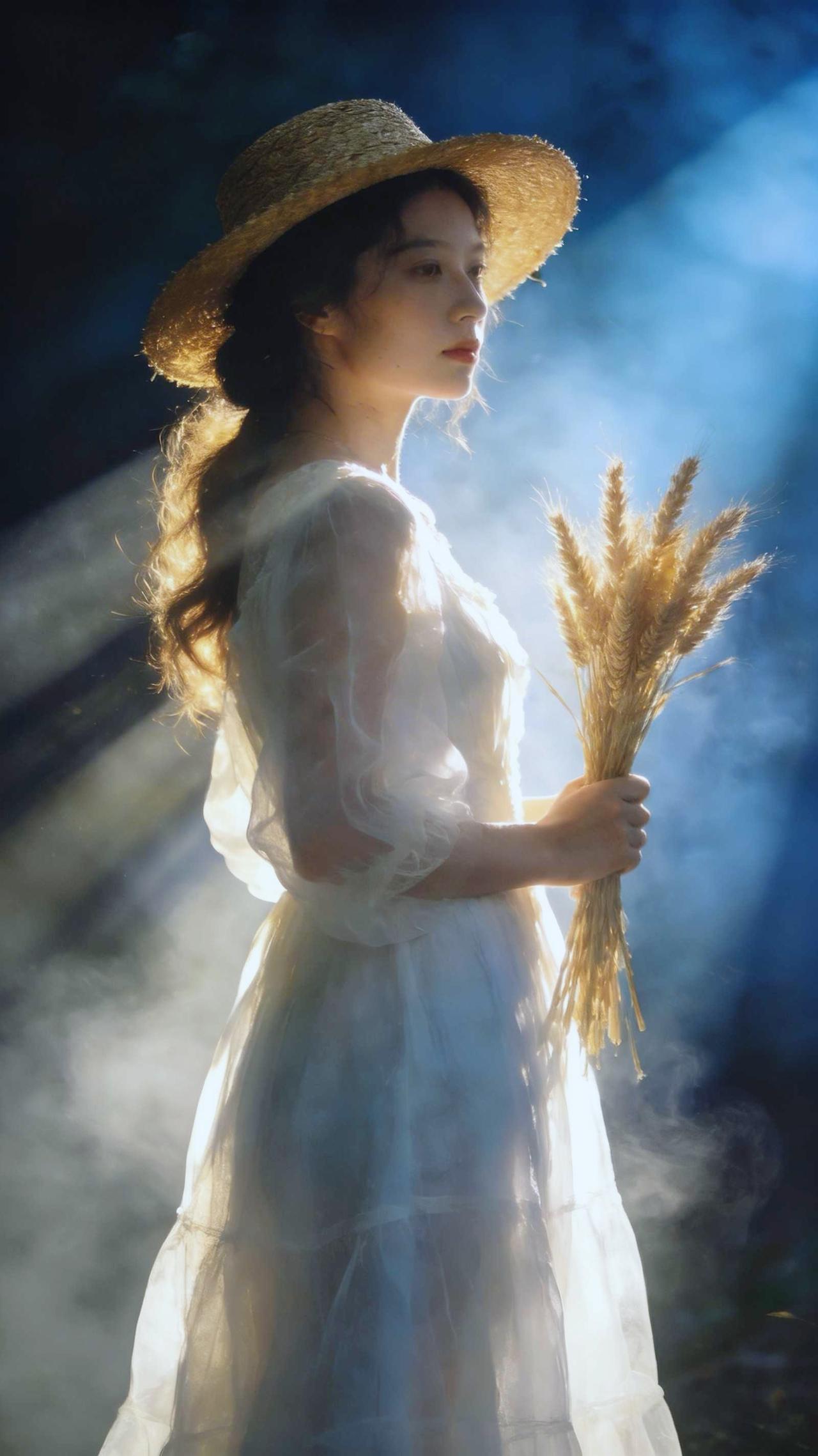 当光吻过麦芒，她便成了原野里流动的诗行。