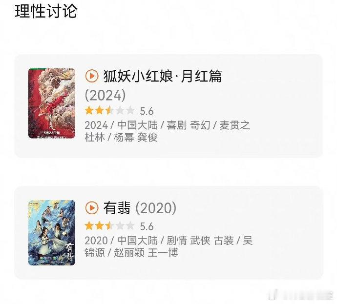 杨幂的狐妖小红娘和赵丽颖的有翡，梦幻联动。 ​​​