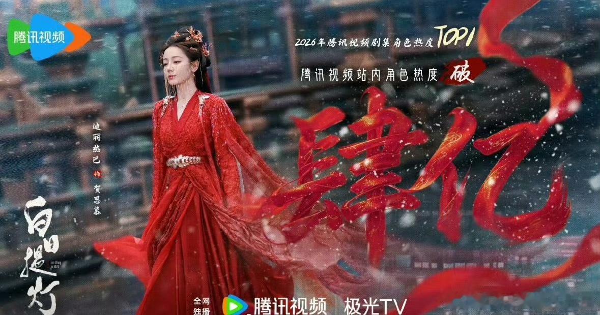 迪丽热巴贺思慕站内角色热度破4亿，杨紫李祯破2亿，有效播剧！ 
