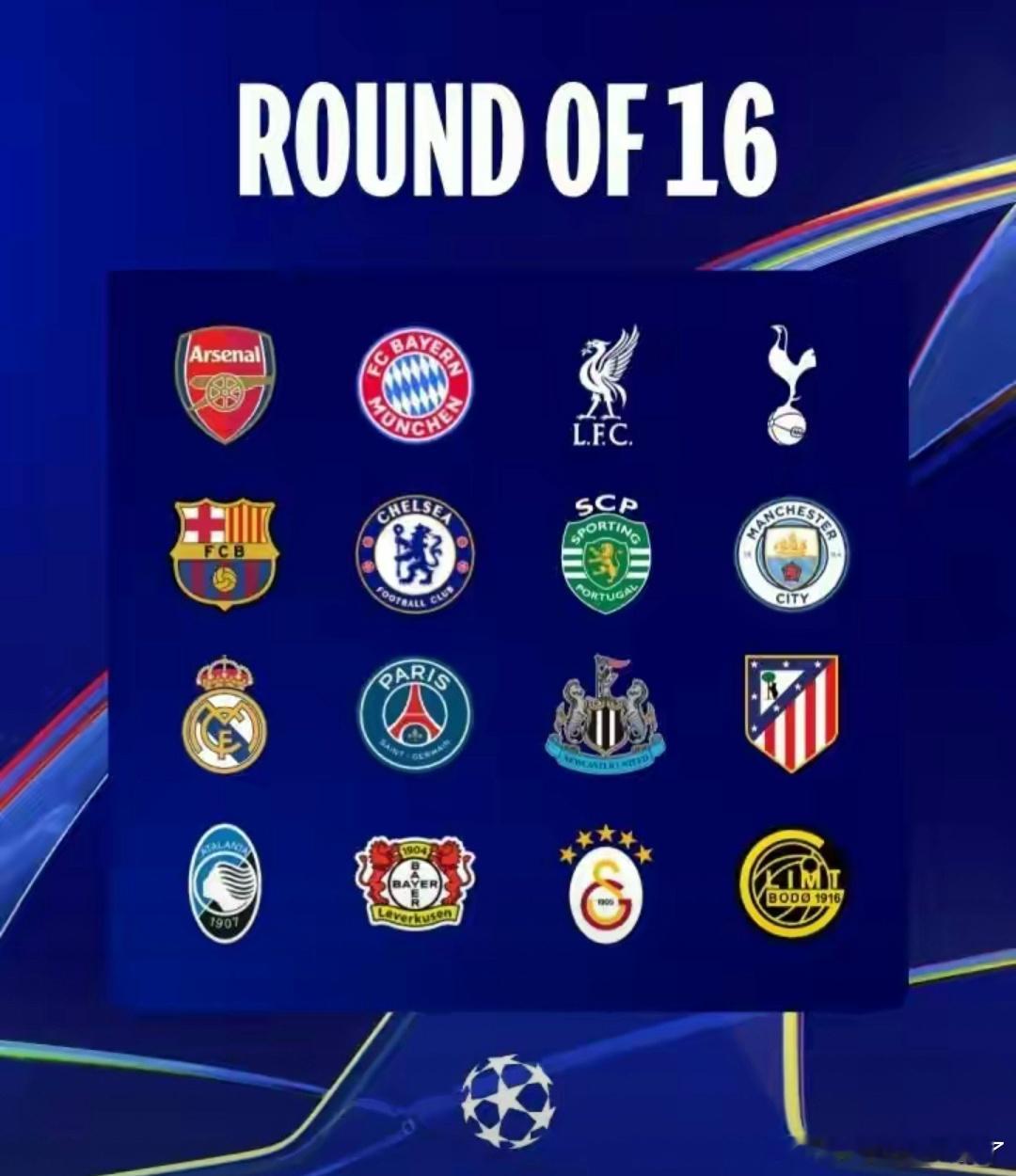 欧冠16强全部出炉！奖金榜公布：拜仁居首，英超四队稳居前列欧冠16强全部出炉 0