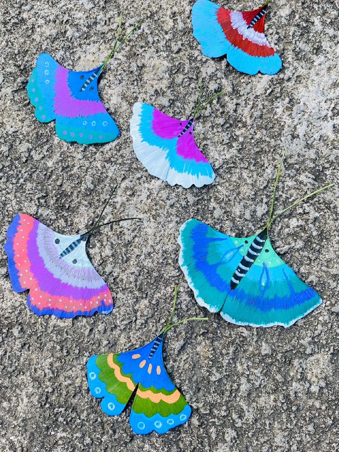 银杏叶画蝴蝶🦋秋天一定要带孩子玩的手工画