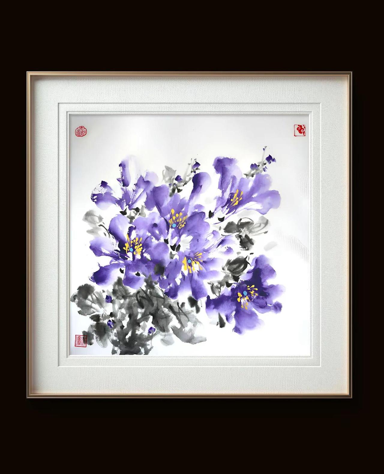 手绘国画作品 写意花鸟 国画花鸟 国画 水墨写意