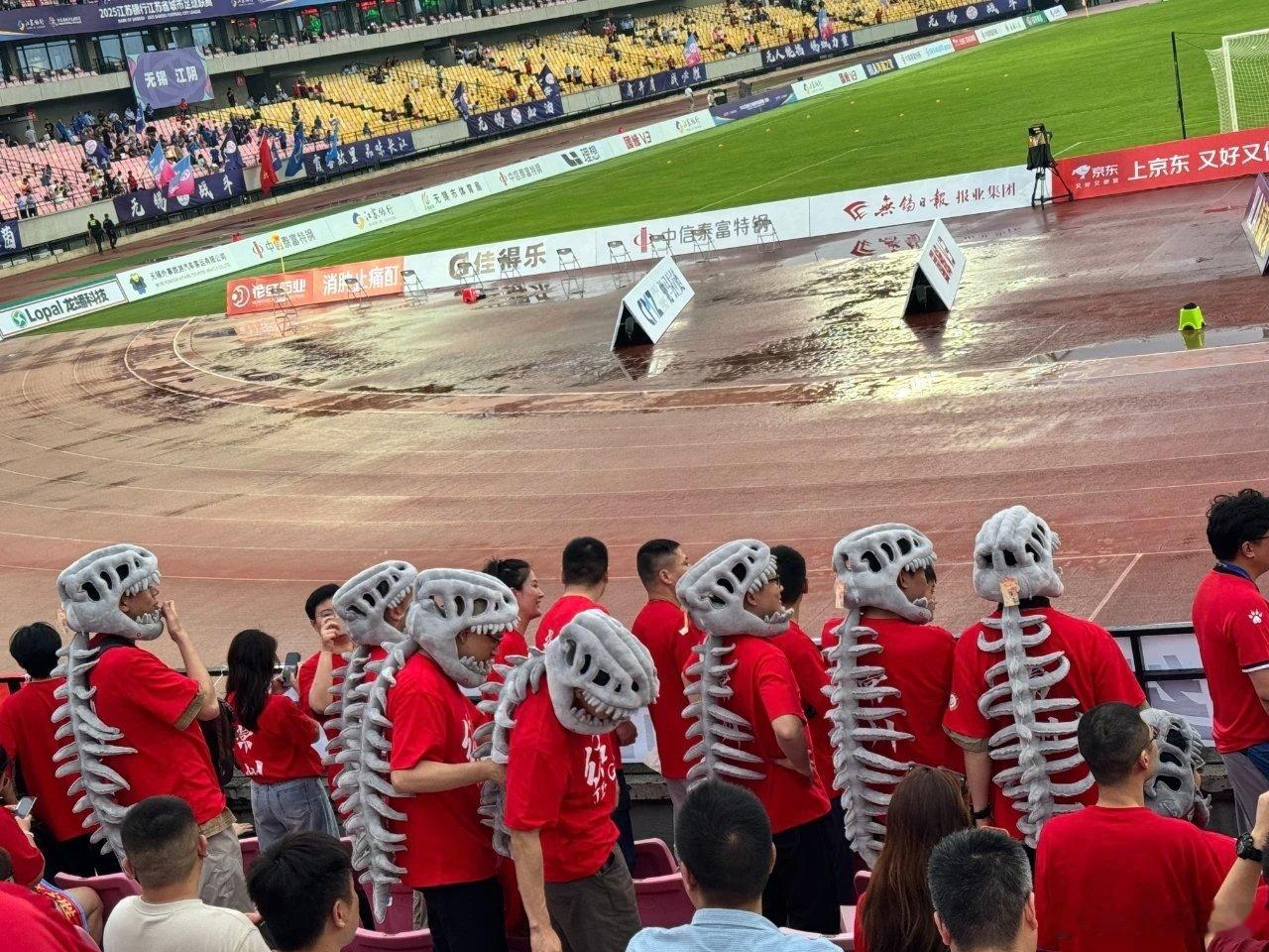 这拉拉队服装谁做的？怎么只剩骨架了？江苏省城市足球联赛 ​​​