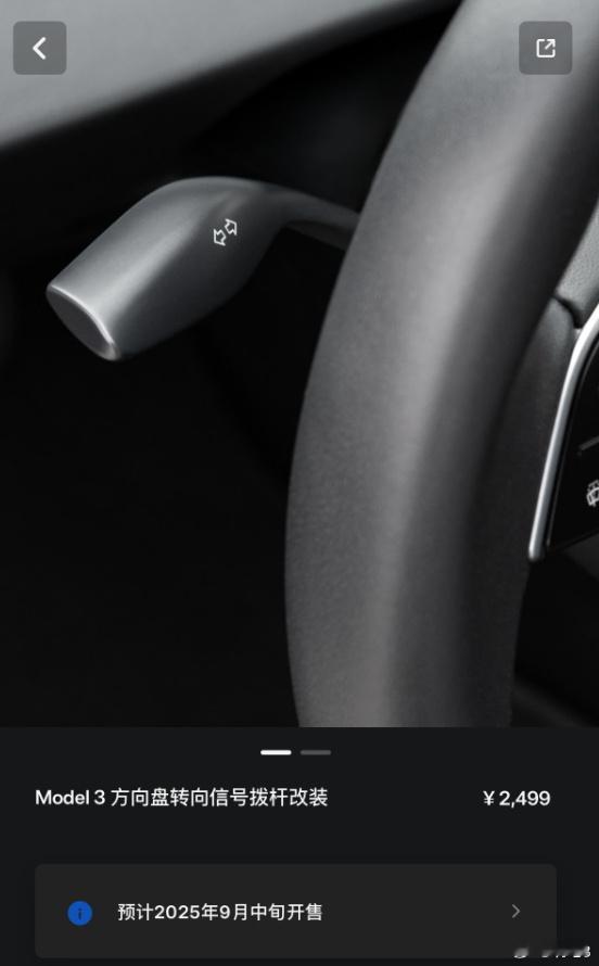 Model3老车主加装拨杆需2499元 特斯拉官方商城上线了一个配件：把Mode
