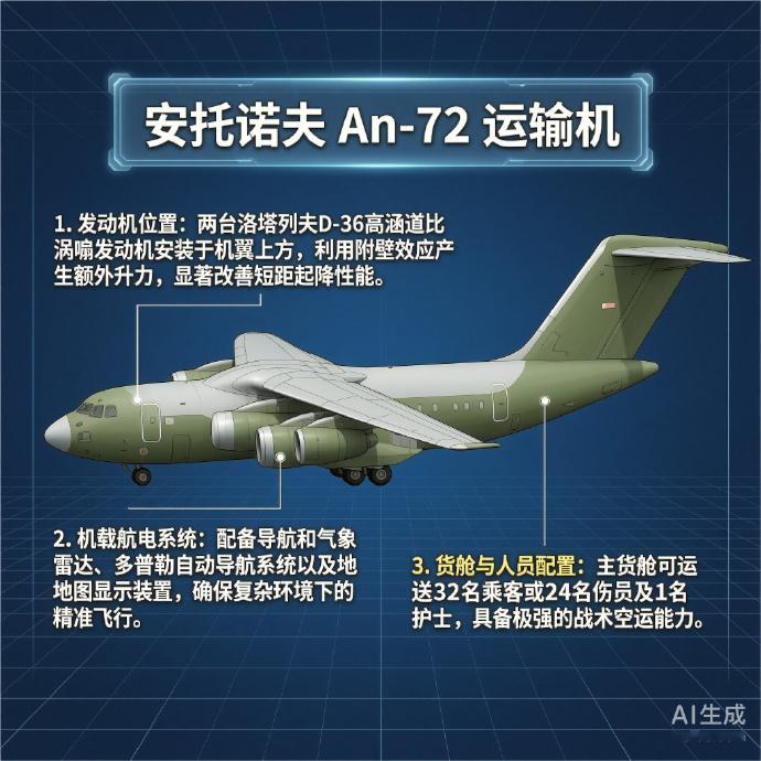 军事ai新视野 俄罗斯An-72“运煤车”运输机An-72“运煤车”（Coale