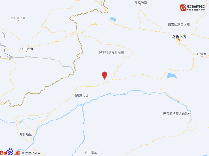 新疆阿克苏地区拜城县附近发生4.0级左右地震