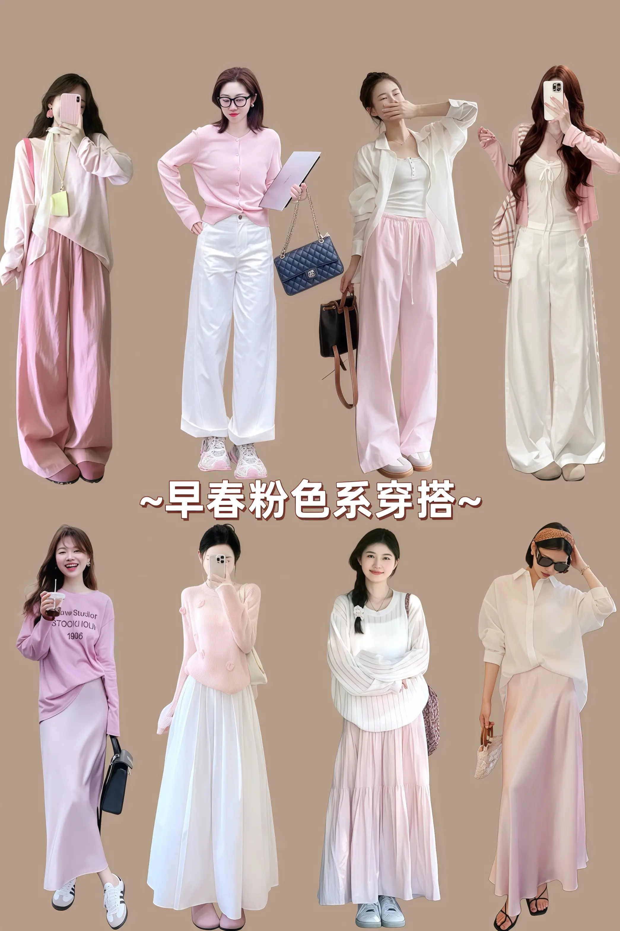 这届年轻人有自己的粉色星期五 早春穿搭韩系穿搭粉色系