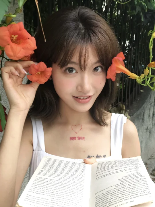 在凌霄花盛开的路口