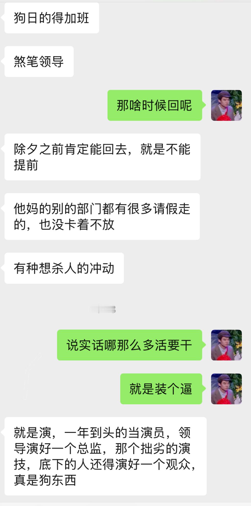 问我在某车企做研发的发小几号到家，他炸毛了，熬了比的骂，这也太吓人了，光研发部一