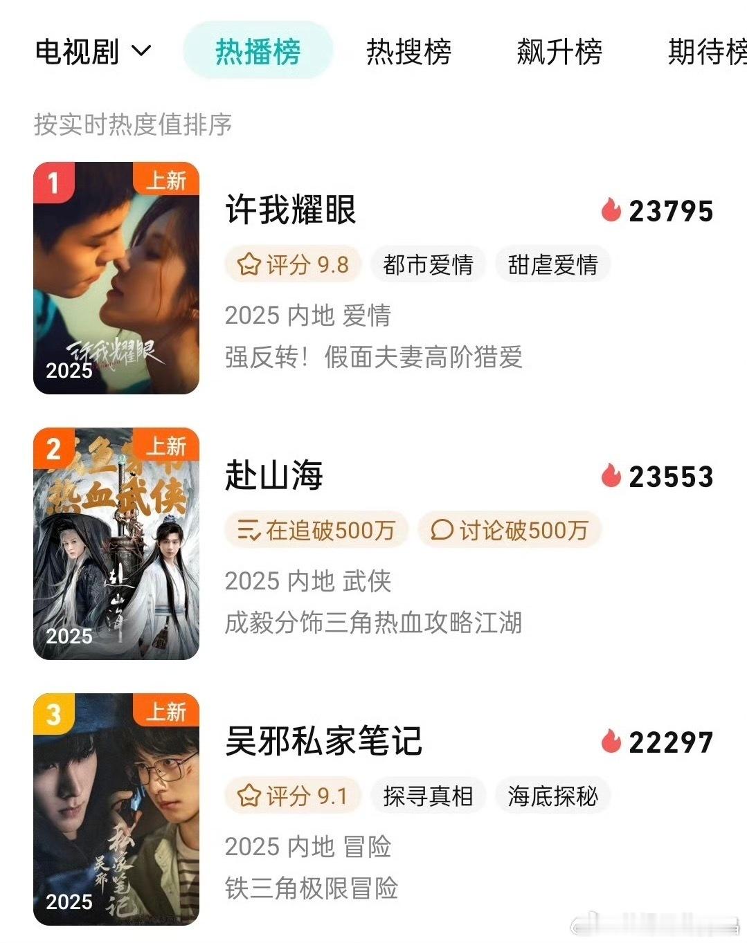 许我耀眼工作日纯空降，云包场六点以后才能领，现在鹅站内热度已经超过赴山海了！ ​