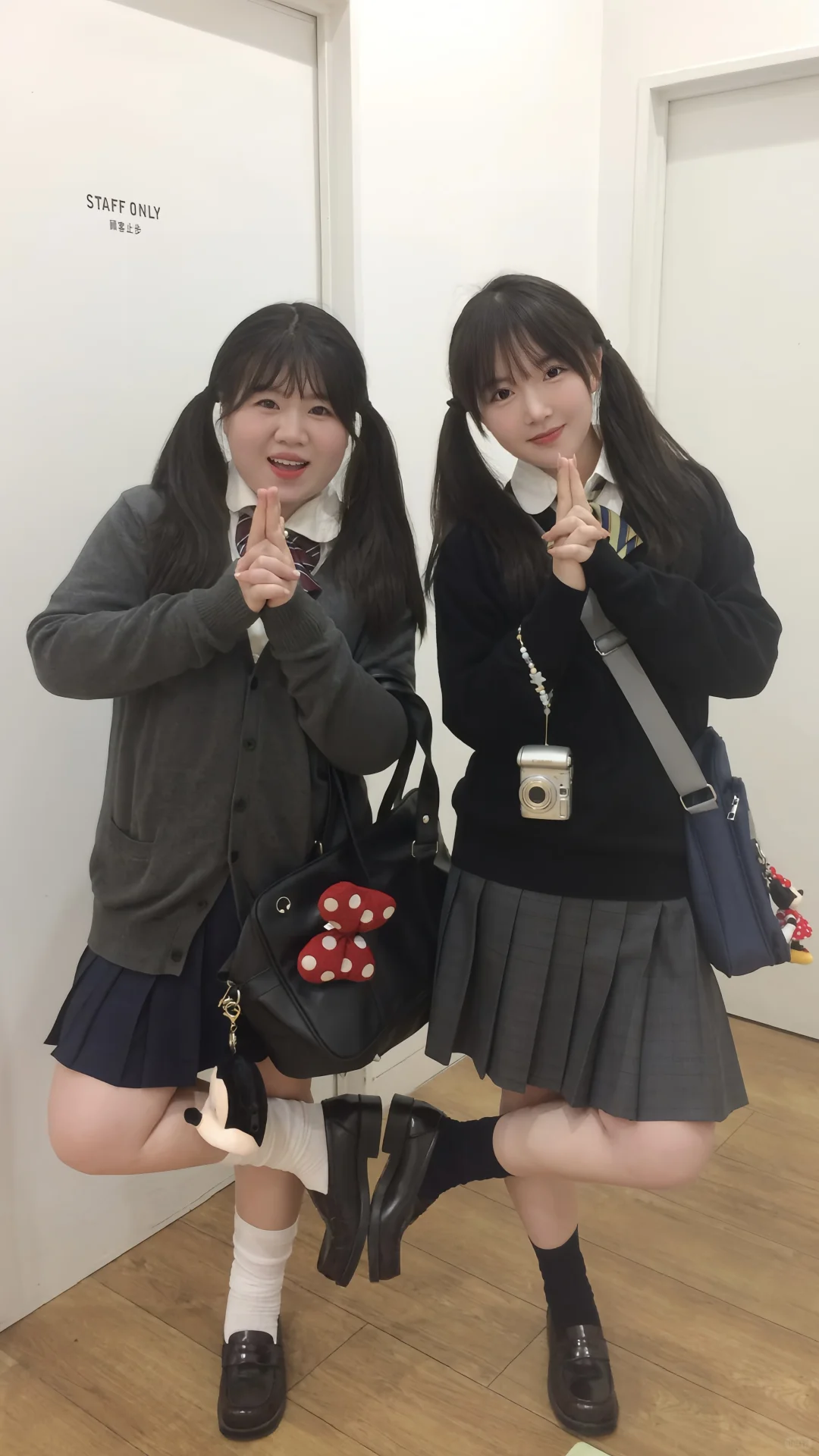 和好朋友一起穿制服