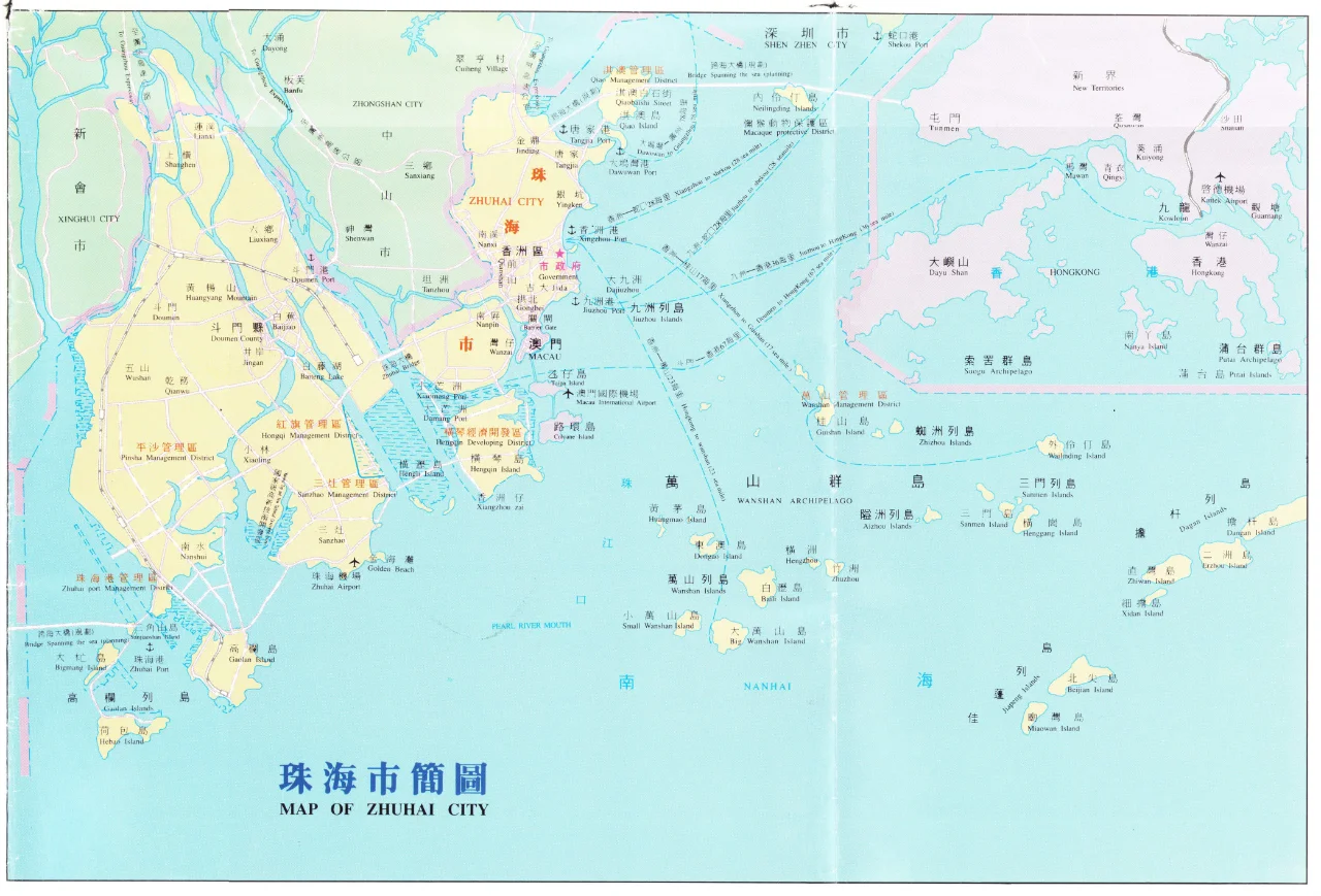 1996年珠海市简图