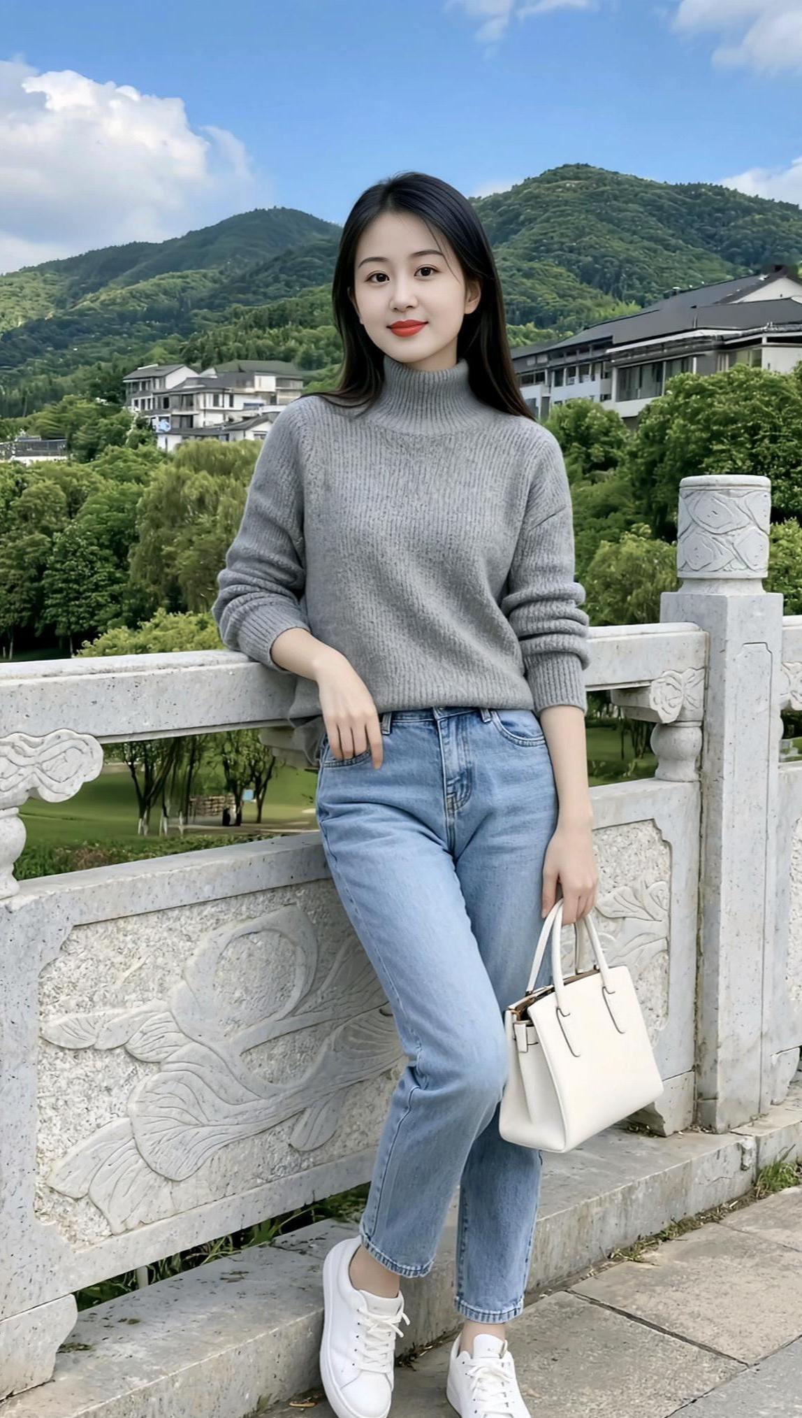 山景生活照 甜系女孩  甜美女孩穿搭 通勤搭配 颜值随拍