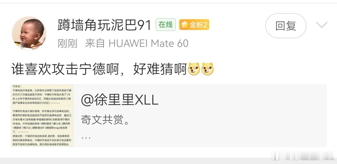 首先可以把蜂巢排除。我问蜂巢的人，跟宁德相比如何？蜂巢的人非常谦逊，说的是，我们