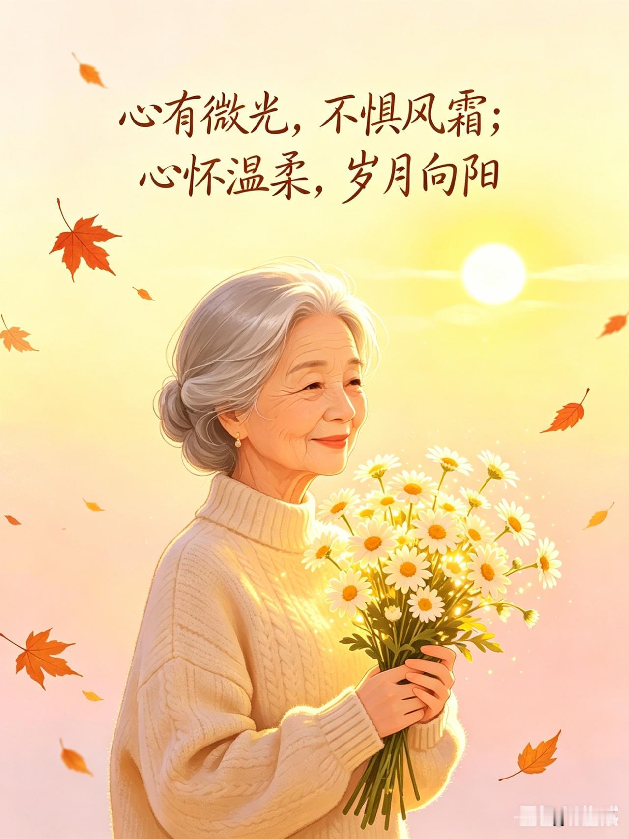 “心有微光，不惧风霜；心怀温柔，岁月向阳。”这是我今天看到的一句金句，一下子就触