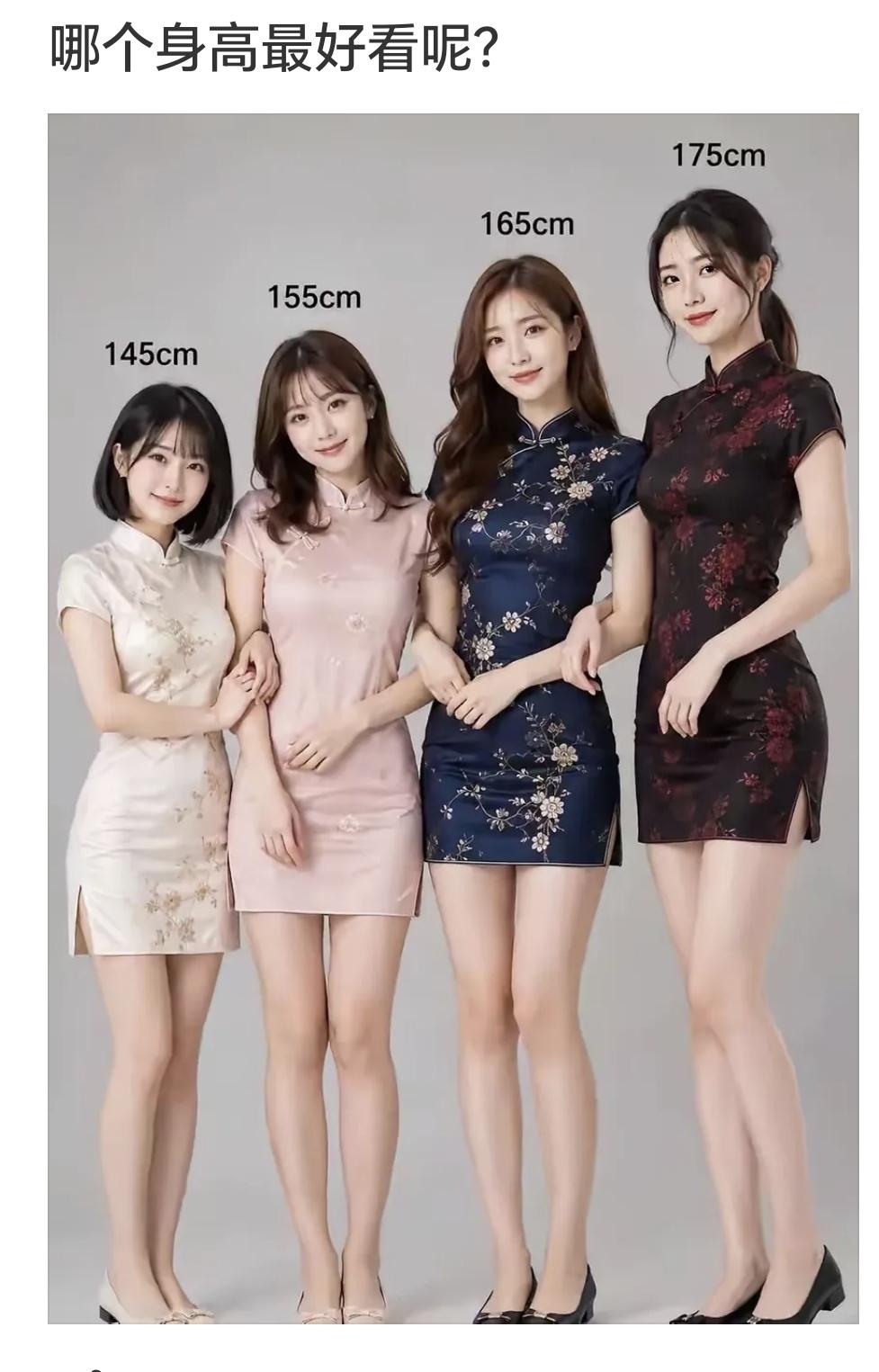哈哈哈，大家来看一看，哪个身高是自己心心目中的女神身高对比表 搞笑