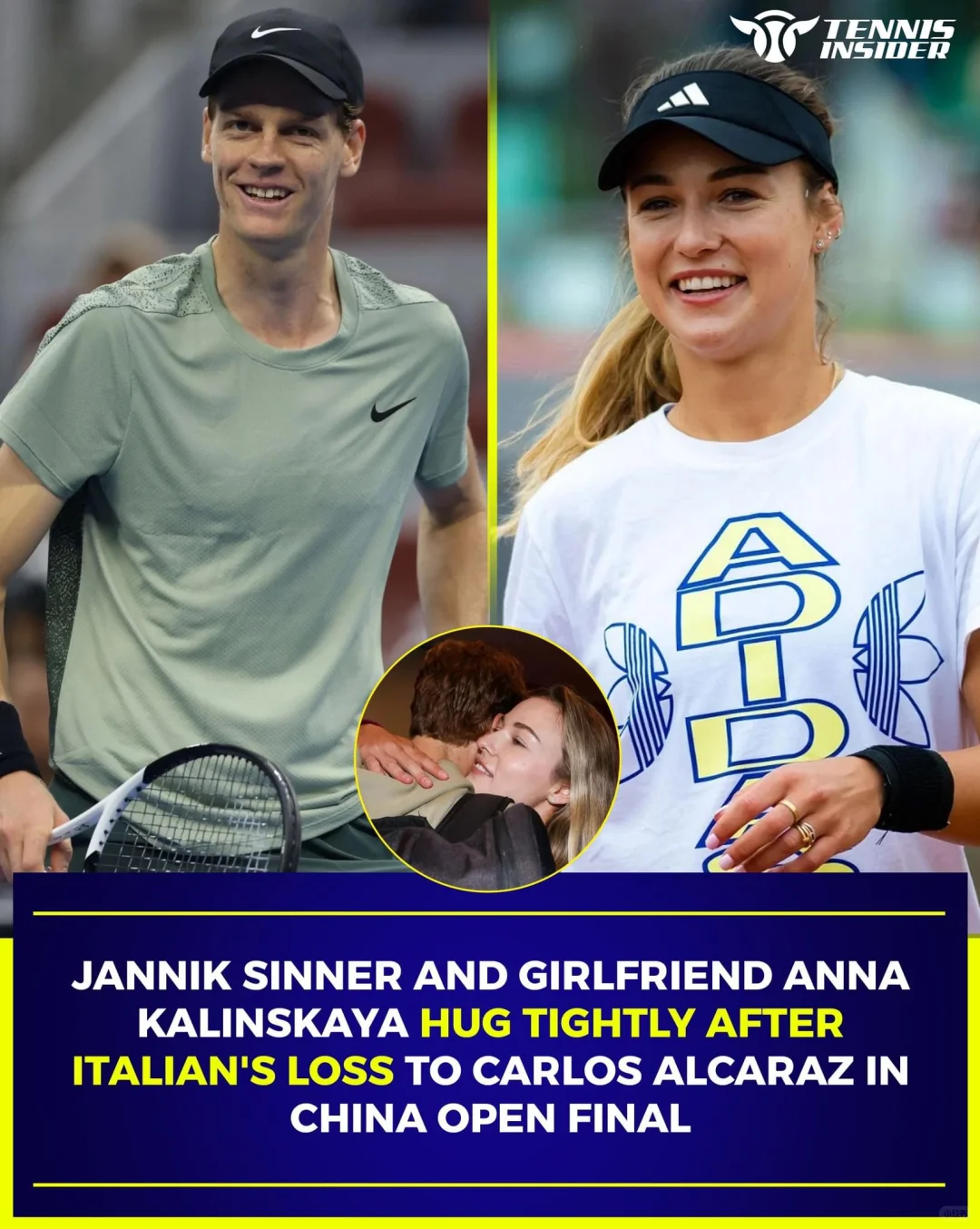 Jannik Sinner和Anna Kalinskaya在中国公开赛...