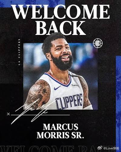 据记者Lawu报道，洛杉矶快船队已与前快船球员马库斯·莫里斯达成一份为期10天的