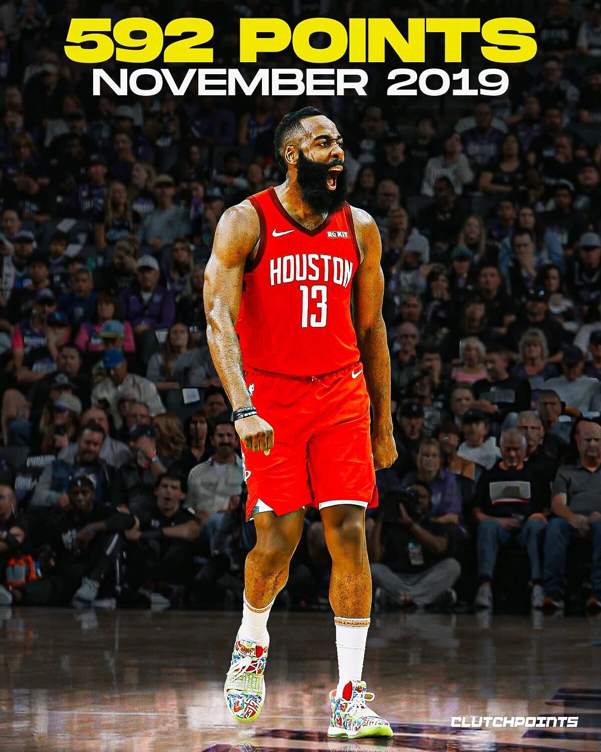 篮天下 2000年至今的球员单月总得分排名，巅峰胡子登！Images via C