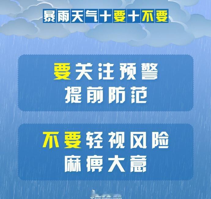 【转存提醒！暴雨天避险牢记十不要】强降雨易引起道路积水、城市内涝，给市民出行造成