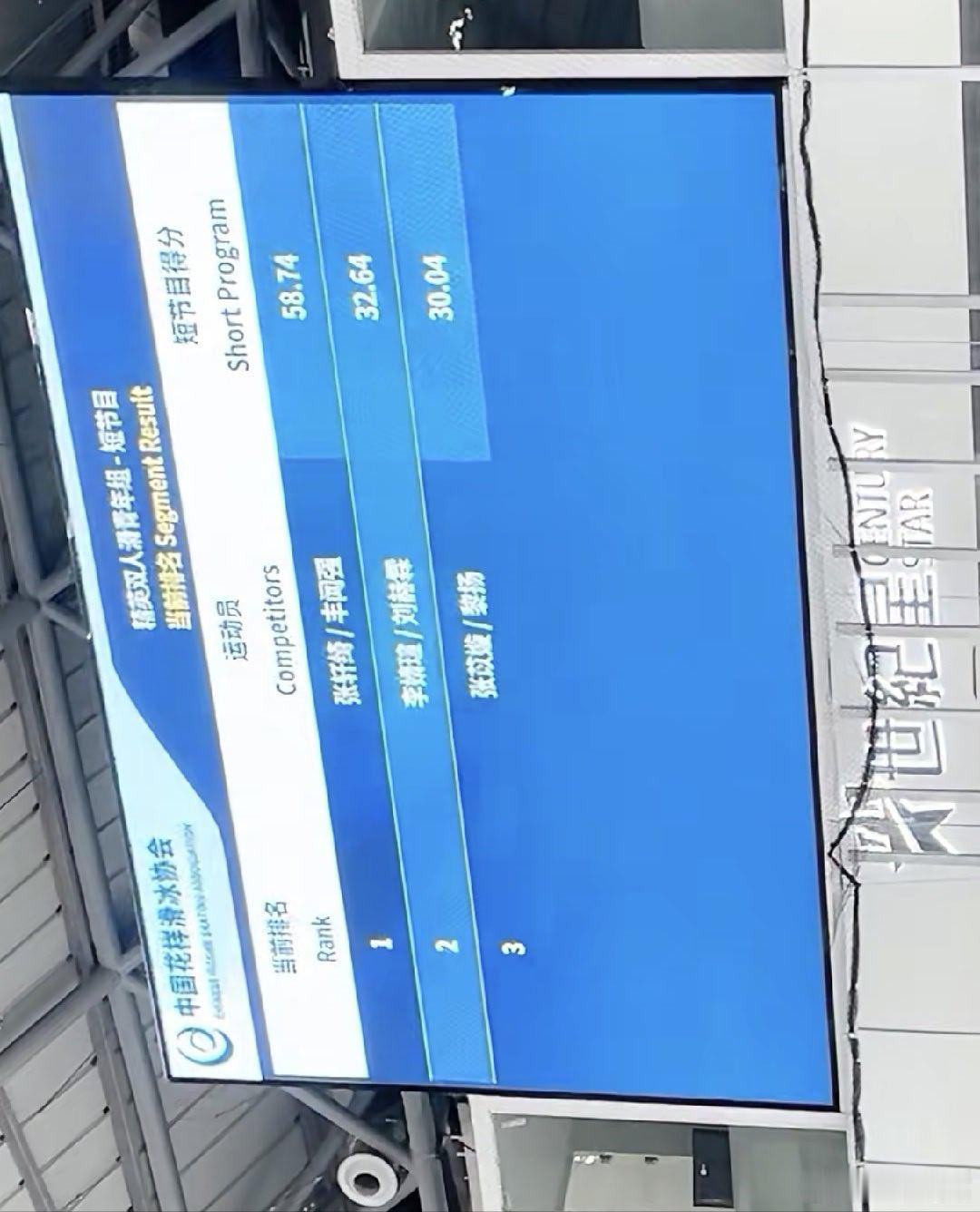 2026花样滑冰俱乐部联赛杭州站  张轩绮/丰闻强短节目58.74分排名第一 