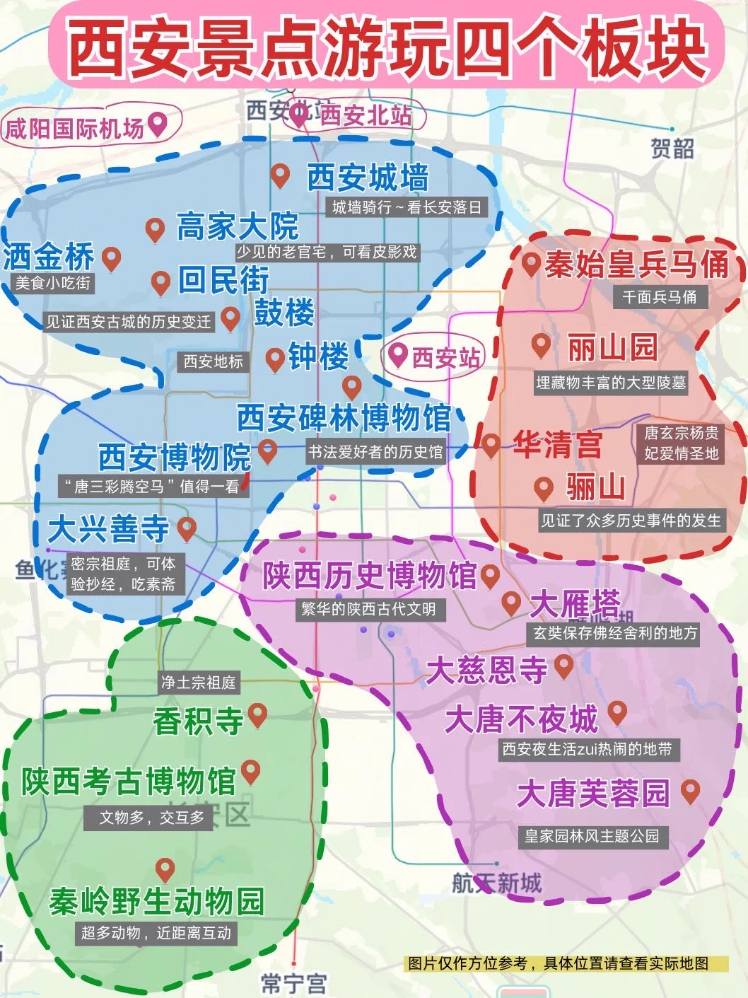 国庆来西安玩看这一篇就够了，地图一目了然