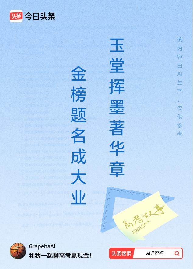 诗词对联送祝福上联：金榜题名成大业，下联：玉堂挥墨著华章。我正在参与【诗词对联送